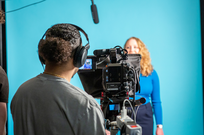 Filmset van Revontuli tijdens opname van TOPdesk uitlegvideo in studio