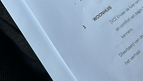 Close up van een script