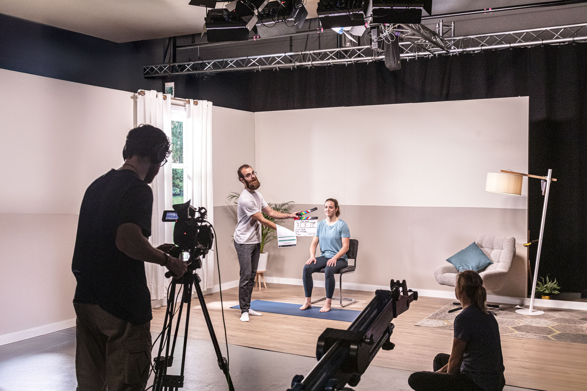 Filmstudio set op maat in opdracht voor Hielpijncoach