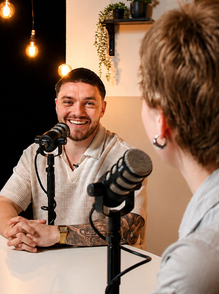Filmopnames voor podcast in de buurt van Veenendaal